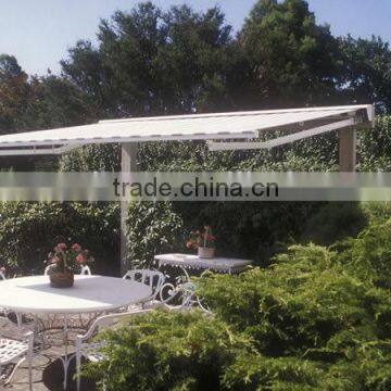 strong aluminum retractable folding arm awning