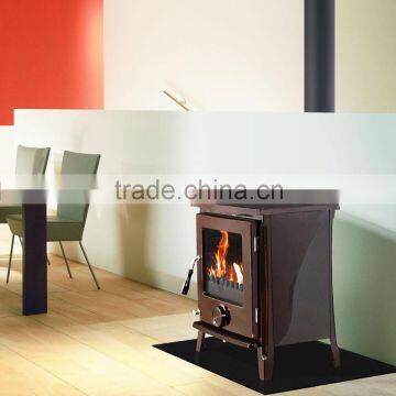 Enameled coal burning long burning stove