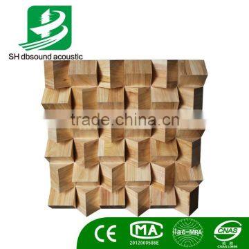 wooden 3D triangle acoustic diffuser panel