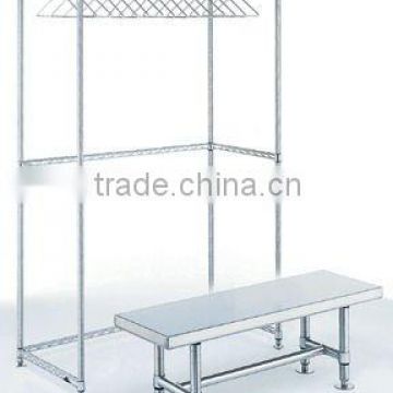 Chrome Wire Garment Shelving for Hospital use