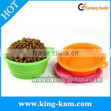 FDA silicone collapsible cat bowl for easy feeding