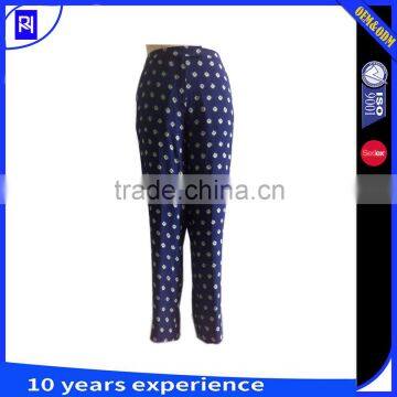 100% Viscose Print Pencil Pants Trousers Contrast Solid 100% Polyester Cdc High Wasit for Lady's Women Casual Wear
