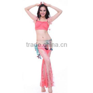 Colorful Egyptian Belly Dance Hip Scarf With Transparent Sequin