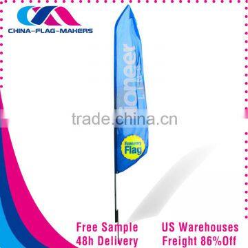 advertise custom polyester feather swooper teardrop flag