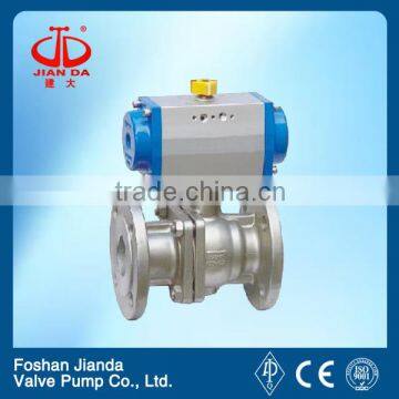 4'' stainless steel flange end pneumatic actuator ball valve