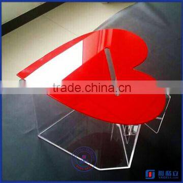 China supplier acrylic donation box / black collection box with printing logo