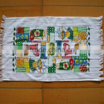 plain terry tea towel with fringes