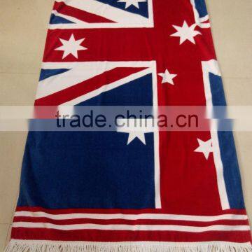 high quality cotton UK flag printed yoga towels