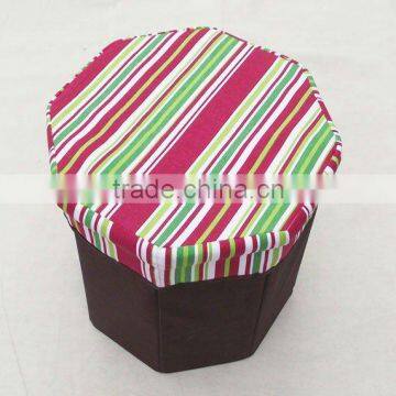 Foldable Octagon Canvas Fabric Storage Stool