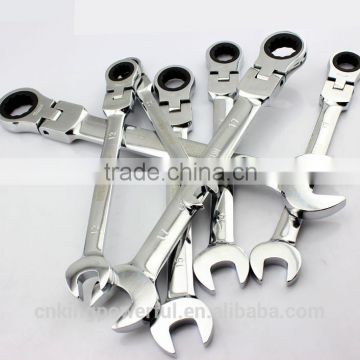 high quality carbon steel mirror surface flexiable head retchet wrench