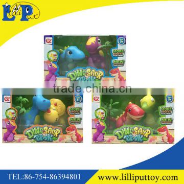 Vinyl dinosaur water squirt bath toys with BB whistle