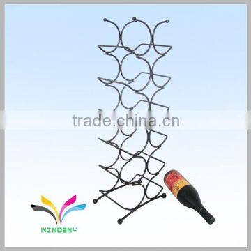 China Manufacturer High Quality Hot Sale Fancy Beautiful Display Rack Antique Red Wine Metal Wire Curved Glass Shelf photo-4