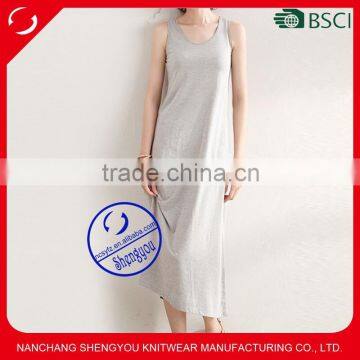 Custom lady summer casual sleeveless long dress