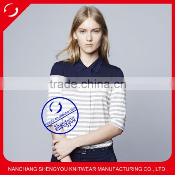 high quality yarn dyed women polo shirt manufactures china