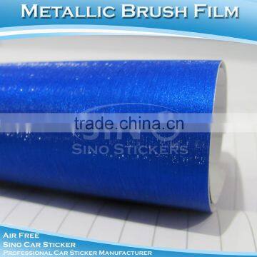 Air Free Metallic Chrome Brushed Blue Wrapping Adhesive Sticker for Motorcycle photo-4