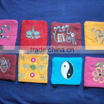 cotton embroidery coins purses