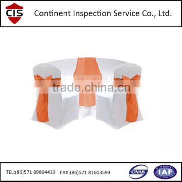 wedding chair seat covers,table cover,inspection services,final random inspection,full inspection,container loading check