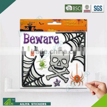 BSCI factory audit Halloween 3D non toxic decorative removable rhinestone sticker sheets