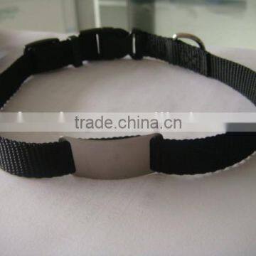 nylon webbing dog collar with name plate