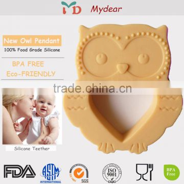 Wholesale soft teething silicone pendant necklace owl