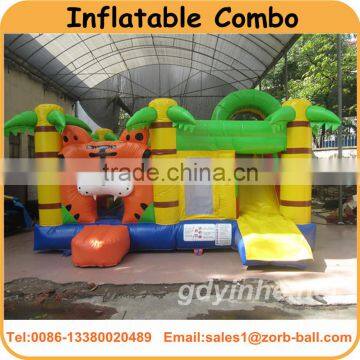 EN14960 Inflatable tiger bouncer jumper combo