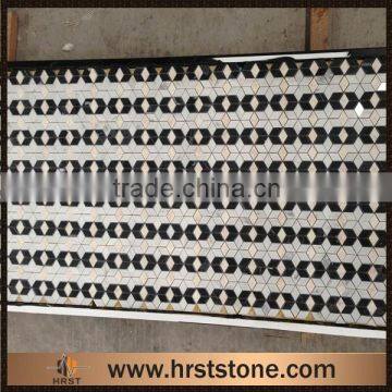 Rectangle marble white and black mosaic pattern