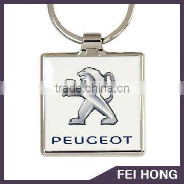 Wholesale Luxury 6 color plating custom logo printing key fob for peugeot