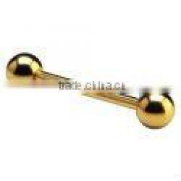 Gold plated bananabell piercing jewelry 316L surgical steel