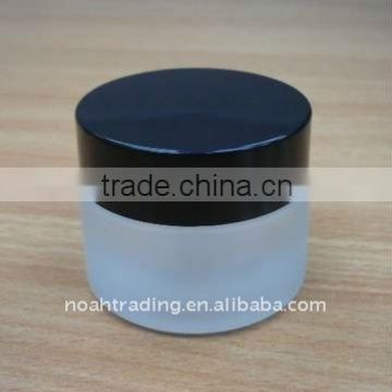 1oz glass cream jar with black lid, 10ml glass jar