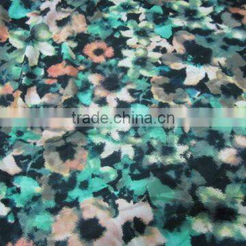 Flower Satin Digital Printing Fabric For Luxury dress