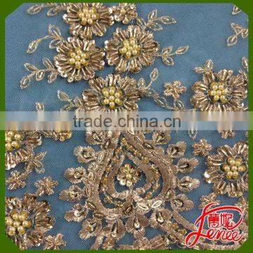 Different Patterns Choice High Quality Sequined Embroidery Fabric Wholesale                        
                                                Quality Choice