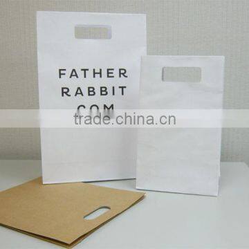 2015 Hot Selling Recycled Die Cut Handle Kraft Paper Bag