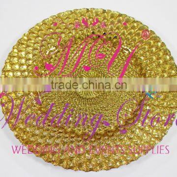 wedding Golden/ silver Glass Charger Plate