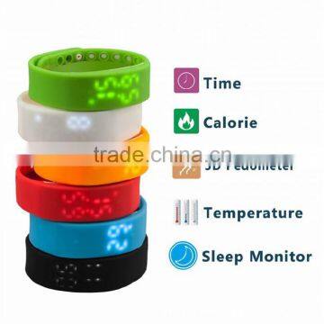 3D Sport Pedometer watch multifunctional LED intelligent watch with healthy record wristwatch