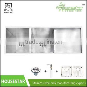 18 Gauge Handmade Stainless Steel Kitchen Sink with Drain Board