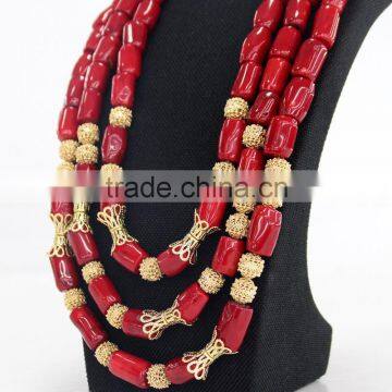 2016 Fashion Jewelry Made in China Wholesale/Natural Nigerian Handmade Coral Beads for Traditional Igbo Wedding photo-3