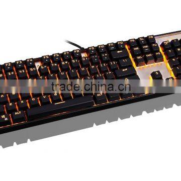 OEM factory price professional aluminum alloy interface wired backlit gaming mechanical keyboard chanical keyboard