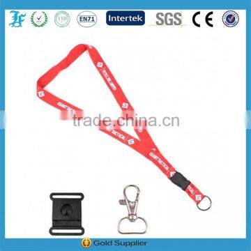 custom flat polyester material lanyard high quality