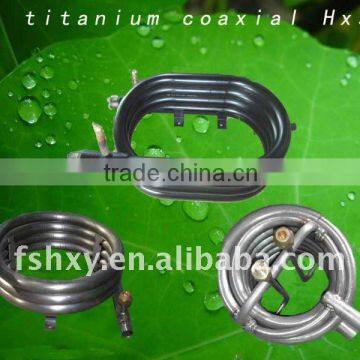 High effiency sailing boat air conditioner coaxial tube-in-tube marine engine heat exchanger