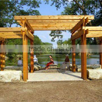 recycled backyard outside hollow composite wood decking wpc decking iron pergola