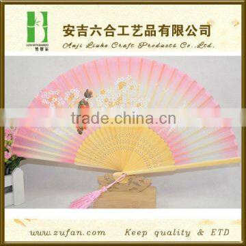 OEM new silk bamboo gift fan for holiday decoration