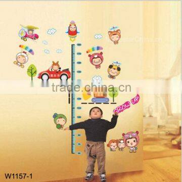 Cute cartoon characters Kids height measuring Wall Stickers Boy Girl Growth Chart