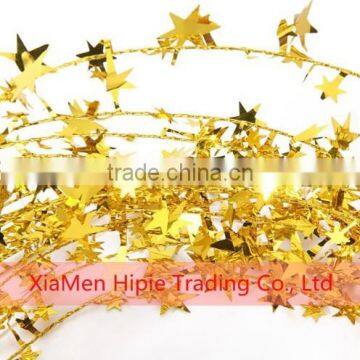 Handmade Glittering Star Tinsel Wire Garland Christmas Xmas Decoration photo-6
