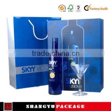 paper sample Single Bottle Folding Wine Box With Foam Tray