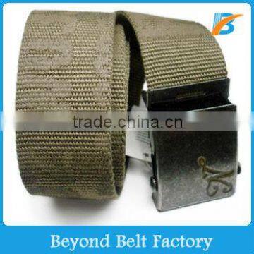 Beyond Fashion Printed Custom Cotton Woven Belt with Engraved Logo Buckle