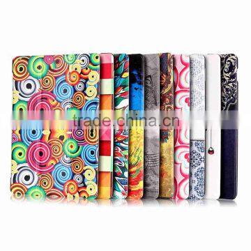 OEM design shenzhen factory premium print stand pu leather cover for iPad pro 12.9inch