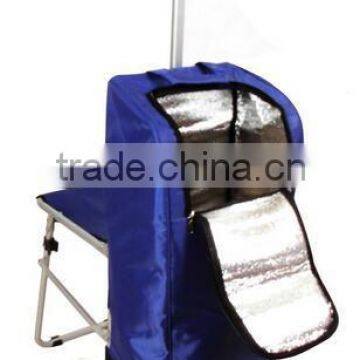 Hot sale trolley wheels shopping bag with chair