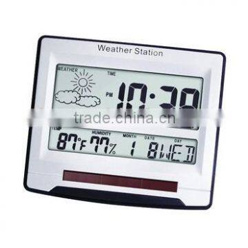 Digital clock with indoor weather station