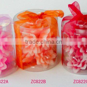 delicated handmade tealight candle flower shaped