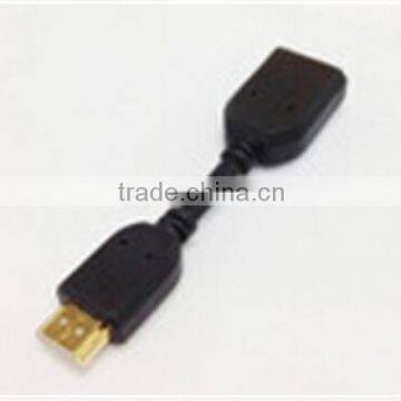 24k gold plated HDMIA male to female cable adapter 10cm